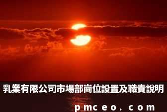 乳業有限公司市場部崗位設置及職責說明