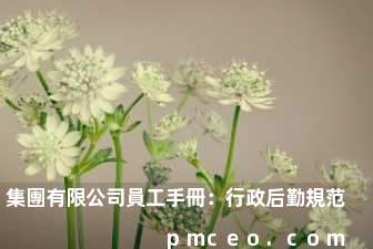 集團有限公司員工手冊：行政后勤規范
