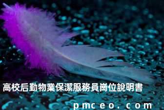 高校后勤物業保潔服務員崗位說明書